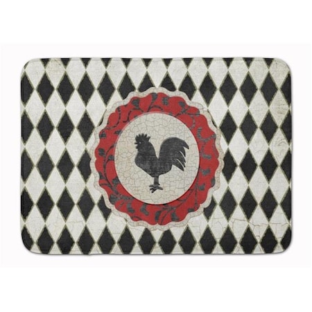 Carolines Treasures Carolines Treasures SB3086RUG Rooster Harlequin Black & White Machine Washable Memory Foam Mat SB3086RUG